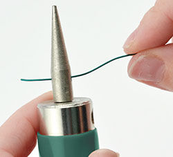 Wire inserted in mandrel